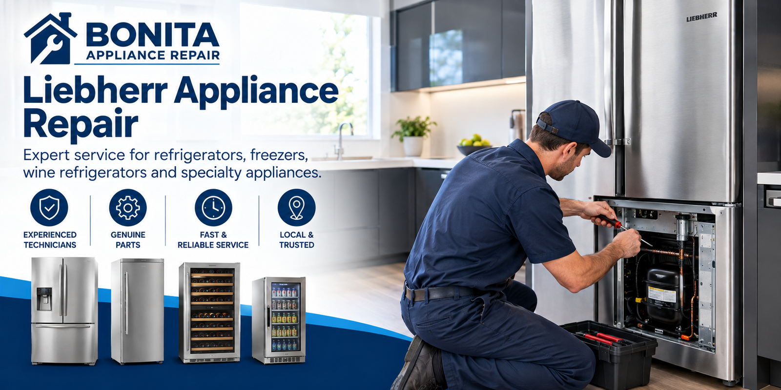 Liebherr appliance repair in San Diego - refrigerators, freezers, wine refrigerators, specialty appliances